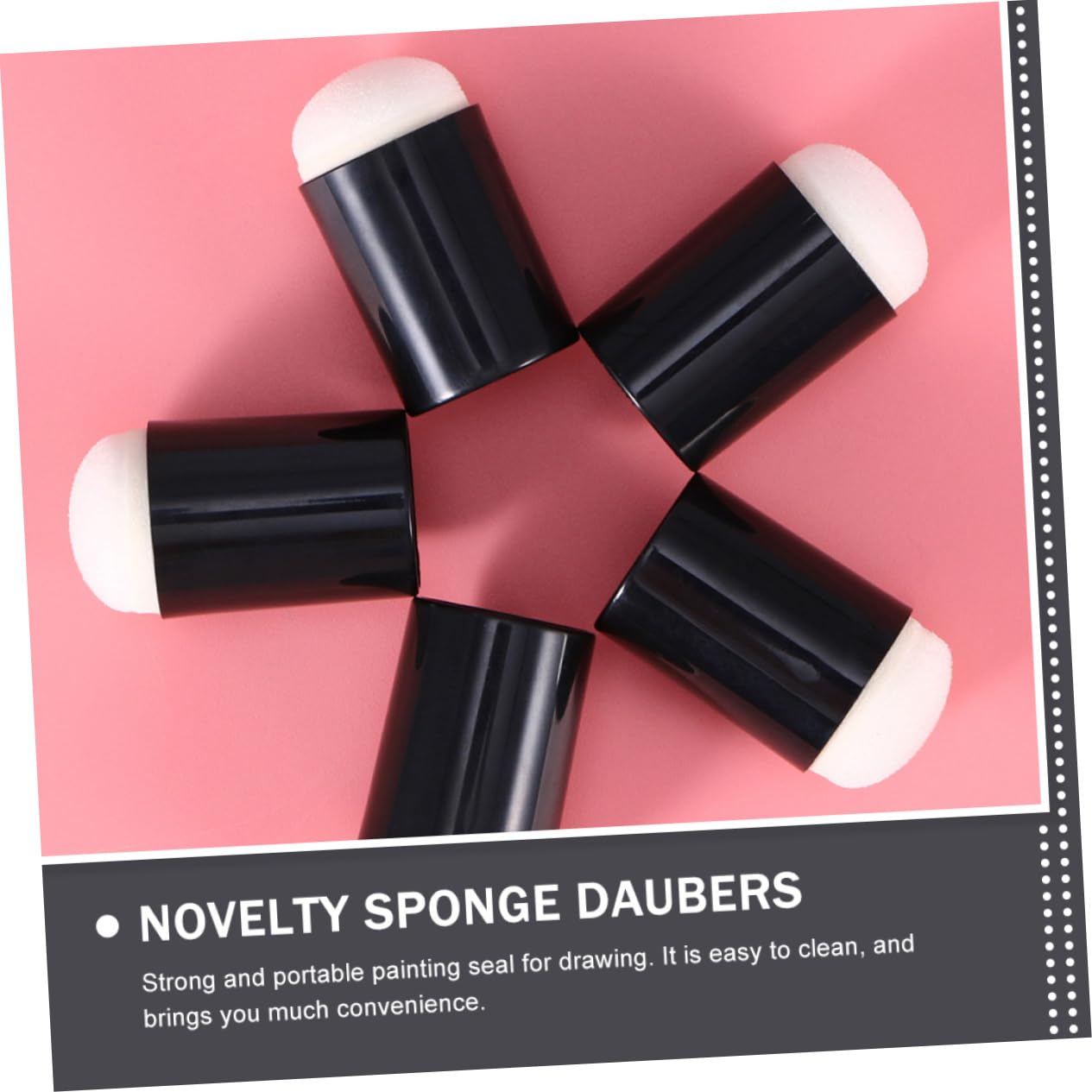 NUOBESTY 4 Set Spugna Per Dipingere Con Le Dita Pennelli Per Marcatori Di Punti Tempera Pittura A Spugna Tamponi Di Inchiostro Pennello Per Unghie Asse Plastica Black 30 Pezzi * 4
