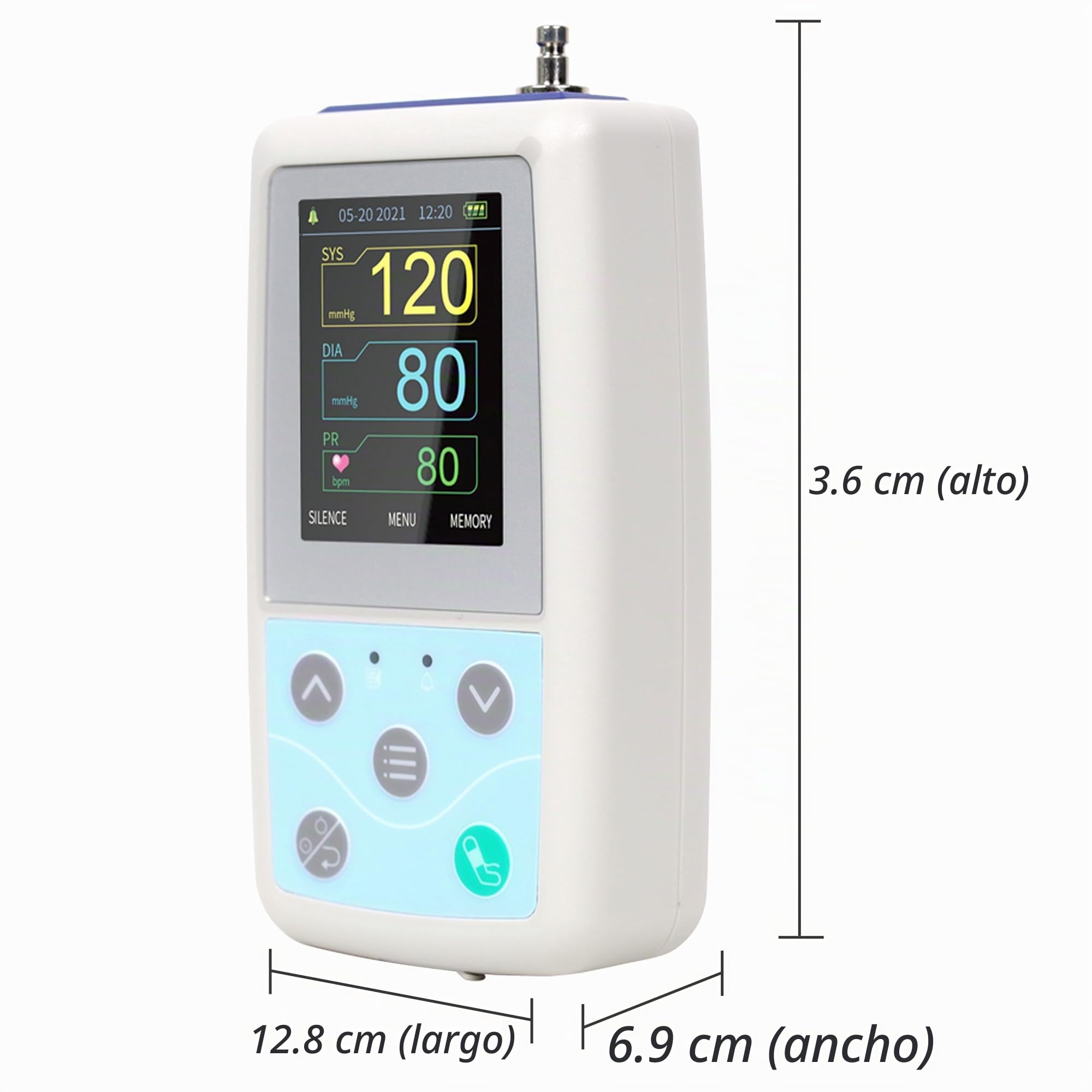 CONTEC ABPM50 - Monitor de presión arterial ambulatorio portátil de 24 horas con software de PC para monitoreo continuo, puerto USB NIBP con tres puños