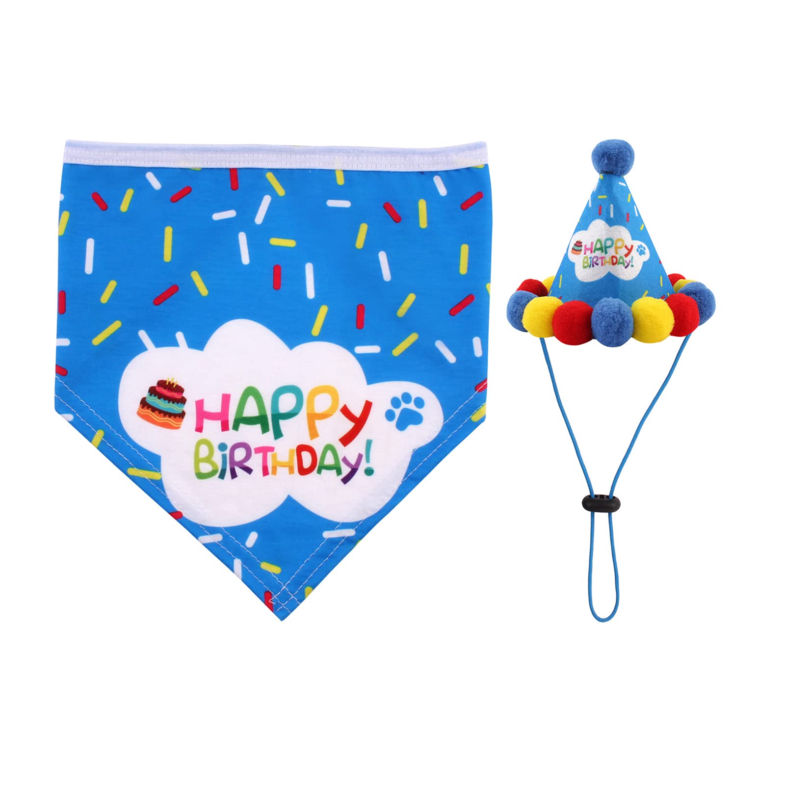 Hunde-Geburtstagsparty-Zubehör Set – Mit Halstuch, Krone, Hut, Banner & Ballon