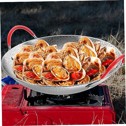 Wok de acero inoxidable con doble asa para cocina miniatura 6