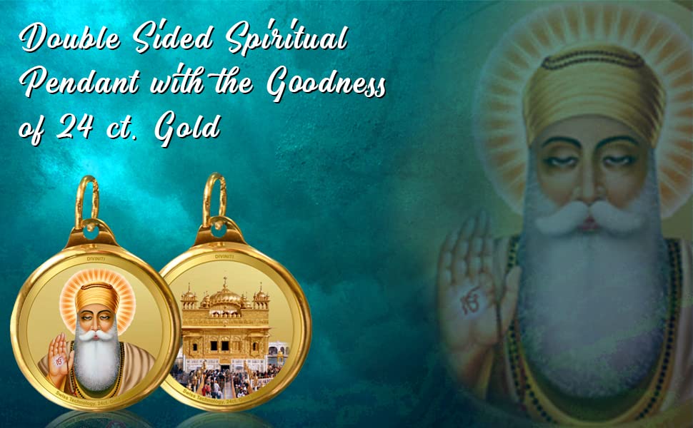 Image of DIVINITI 24K Gold Plated Double Sided Gurunanak & Golden Temple|Flip Coin for Men, Women and children | Good Health & Wealth | Idol for gifting loved ones on any occasion 28MM Pendant (5 PCS)