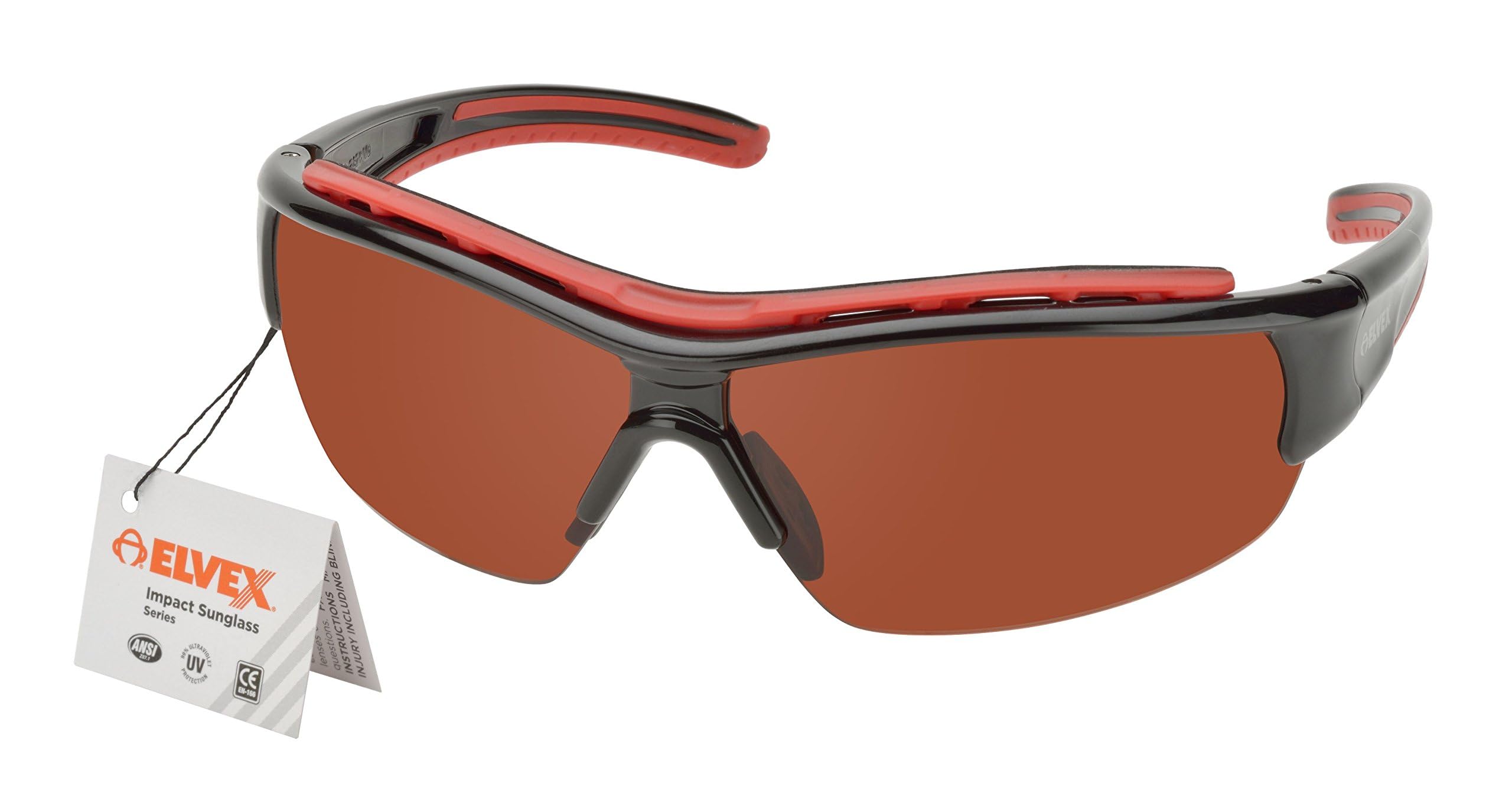 Elvex RSG301 Serie de gafas de seguridad de impacto, marco negro/lente bloqueadora azul