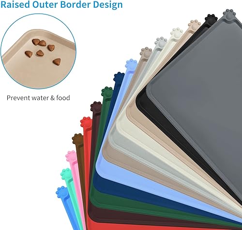 Miniatura 3 de AUDWUD - Tapete de silicona, impermeable y antideslizante para alimentos de perros y gatos, para tazón de mascotas