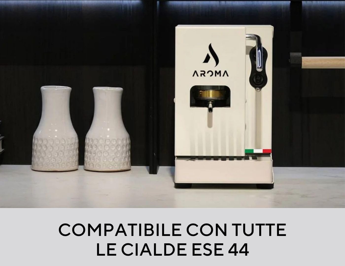 Aroma Plus+ Espressomaschine – Für Kaffeepads (ESE 44), In Rot, Mit Glaskanne Und Verstellbarer Padpresse