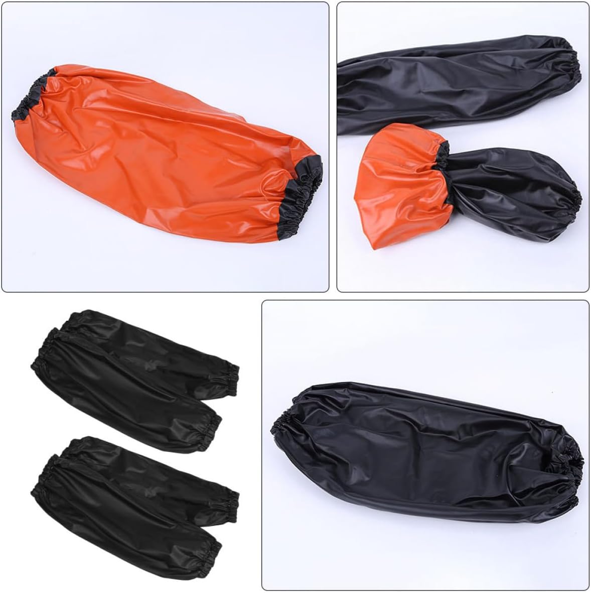 Waterproof Pvc Arm Oversleeves for Housework, Kitchen Sleeve Covers, Reusable 10pcs Set Black and Red Protective Arm Sleeves for Cleaning and Household Use