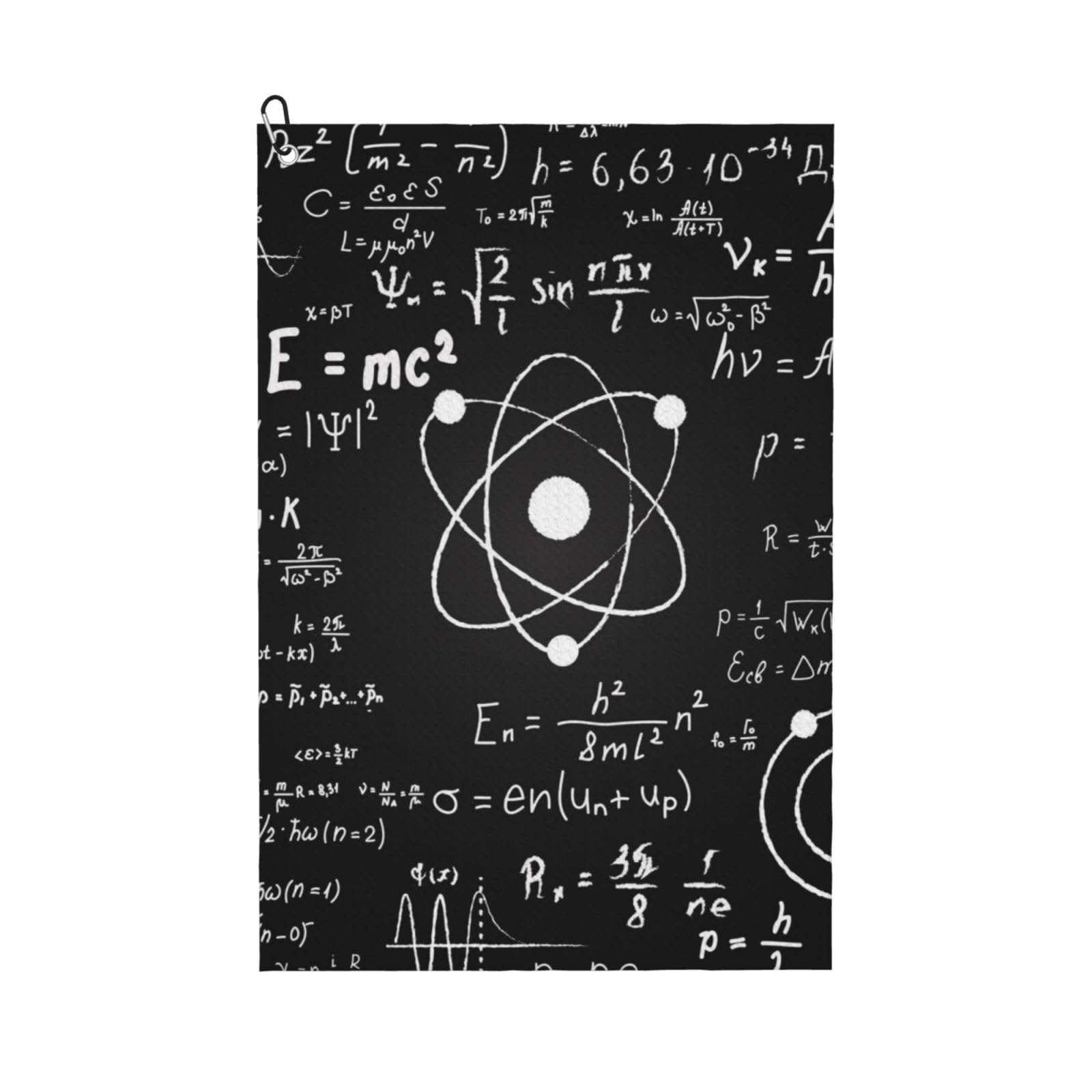 Hnnkloy Physics Print Printed, 16x24 in Portable Waffle Golf Towels with Carabiner Clip for Golf Bag