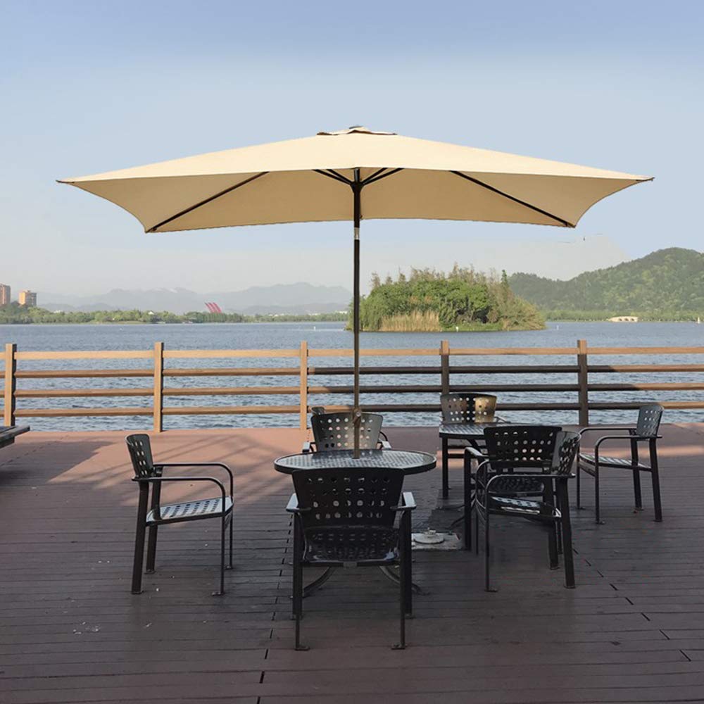 Parasol tarasowy balkon parasol przeciwsłoneczny | prostokątny Parasol/korba ręczna/przechylny, do ogrodu/plaży/rynku/stolik kawowy/basen-bez podstawy good