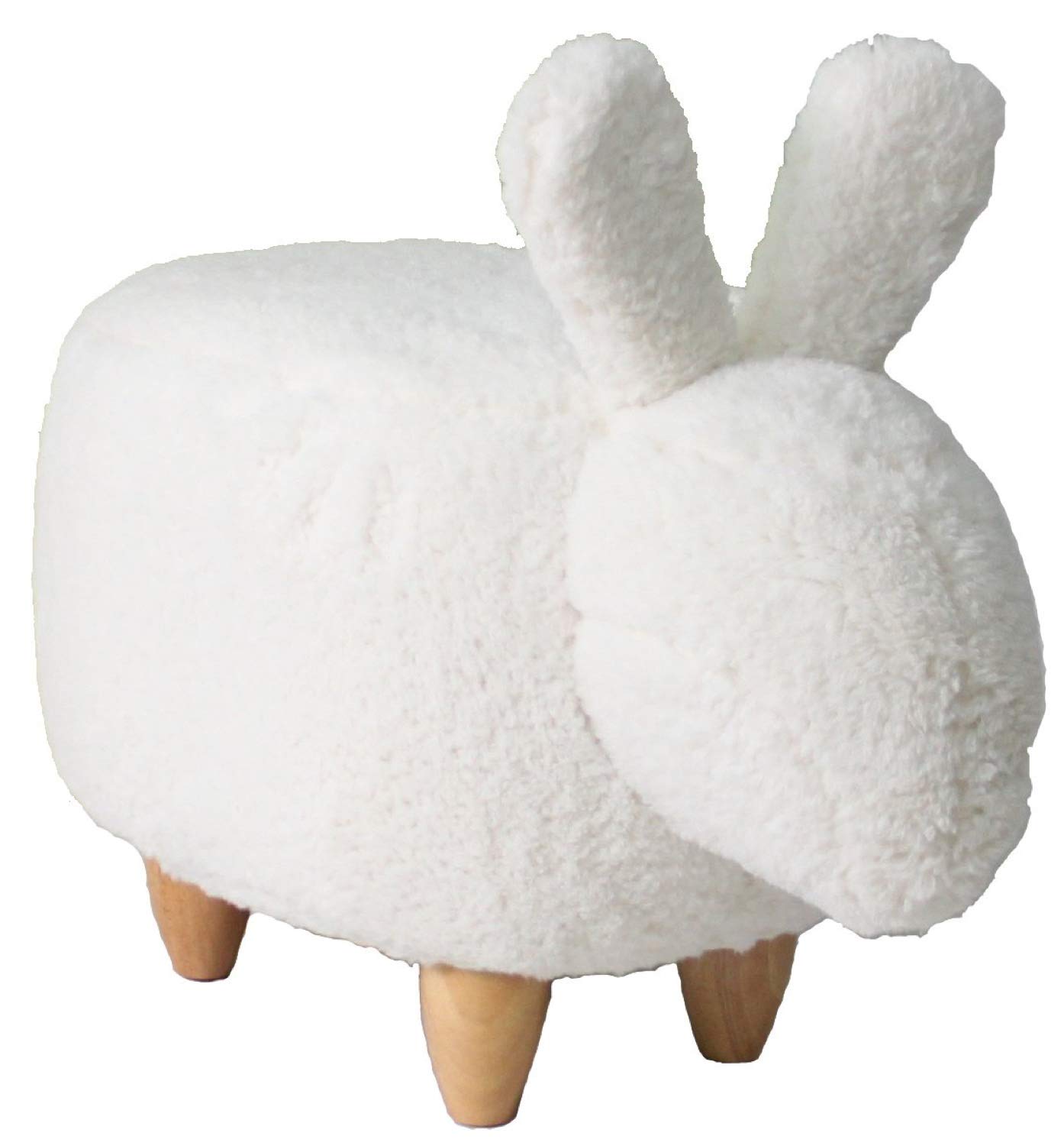 24x7 eMall Upholstered Rabbit Ride-On Ottoman Footrest Stool with Vivid Adorable Animal Shape Padded Seat. (Kids and Adults, Rabbit)