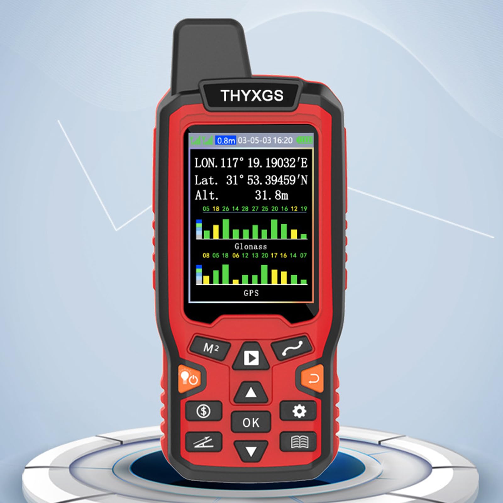 Mapeador GPS Portátil De 2.4", Instrumento De Medición De Terrenos, con Vehículo para Pendientes Y Modo De Fijación Manual, Visualización En Tiempo Real De Área/Longitud/Acres, para Ranchos