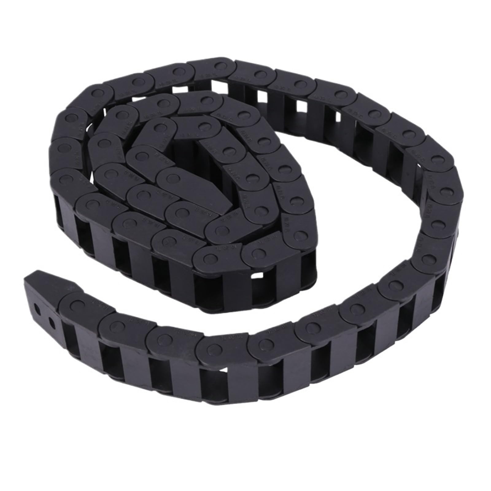 Cadena de arrastre de cable de 10 x 20 mm y 1 m, abierta por ambos lados, de plástico, con estrella de arrastre