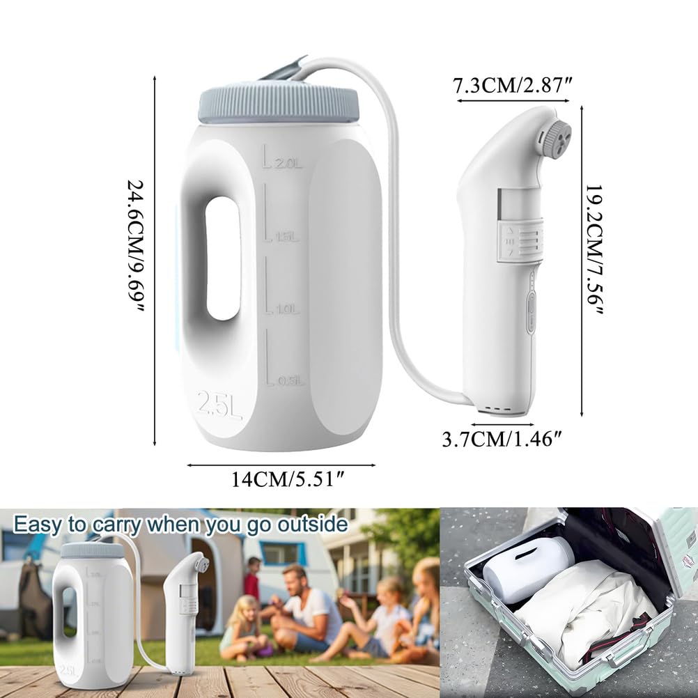 Bidet Portátil Eléctrico 2.5L, Botella Lavado Perineal Postparto para Higiene Personal, Hemorroides, Camping, Senderismo