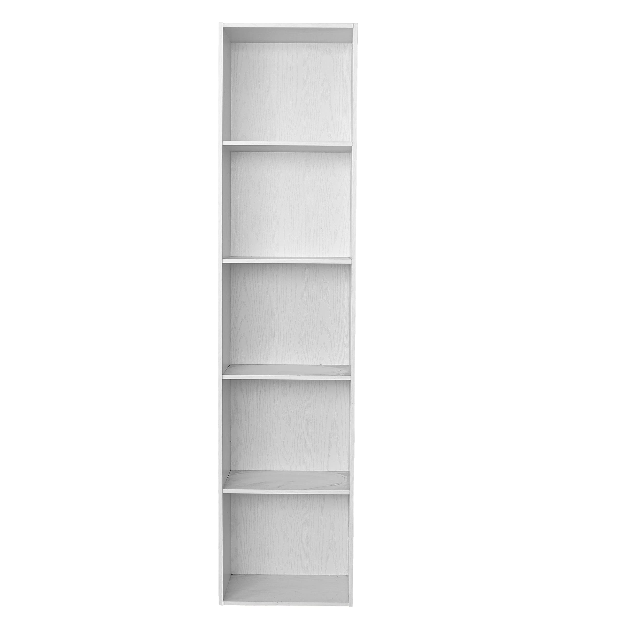 Gardenia Libreria Scaffale 5 Ripiani, Legno, Bianco