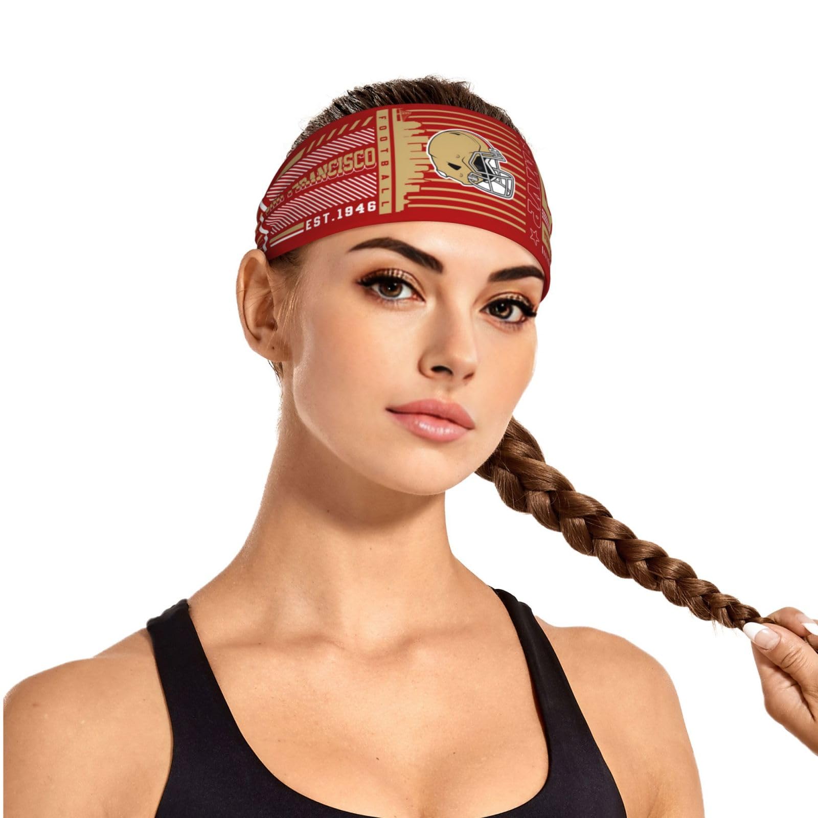 Custom San Francisco Headbands,Football Sport Headband,Personalized Custom Sweatband for Exercise Yoga Football Basketball Gym Running