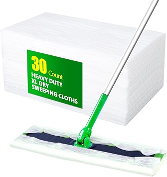 30 Count XL Dry Sweeping Cloths Compatible with Swiffer XL Mop | Sweeper Heavy Duty X-Large Dry Pads Refills - Disposable Pet Hair Dust Floor Cloth Refills for Floor Sweeping and Cleaning