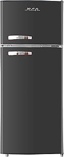 RCA RFR786-BLACK 2 Door Apartment Size Refrigerator with Freezer, 7.5 cu. ft, Retro Black