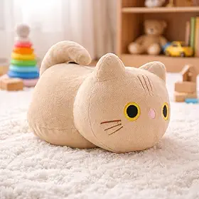 Gato Gatinho De Pelúcia Antialérgico 20cm Bicho de Pelúcia Brinquedo Infantil Decorativo Divertido Presente Criança (Doce de leite)