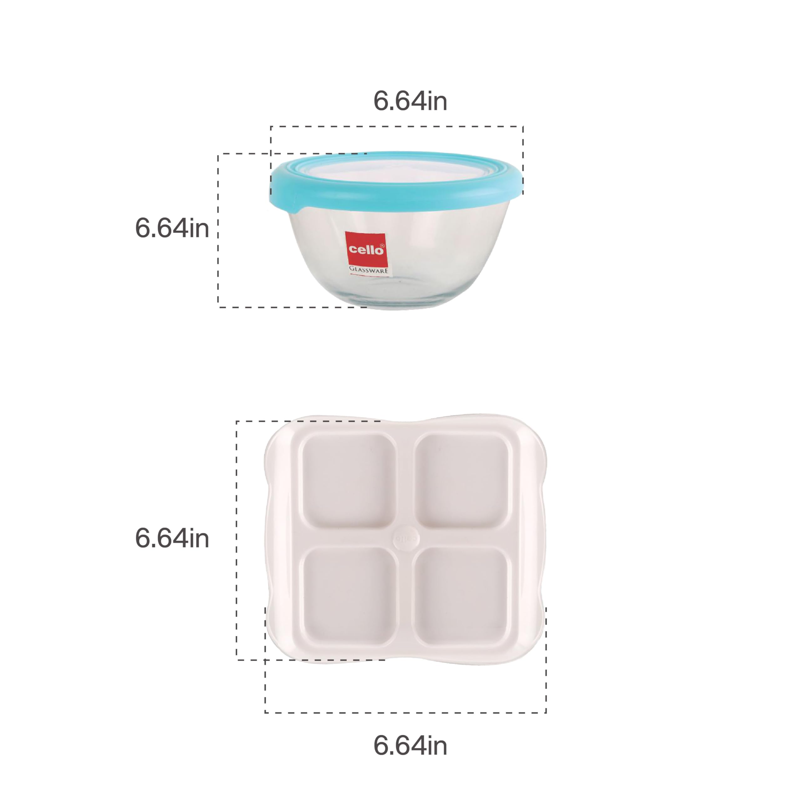 Cello Snack Tray Set, Serving Bowls, Microwave Safe, 320 ml Each (Set of 4) with Tray - Image 6 thumbnail