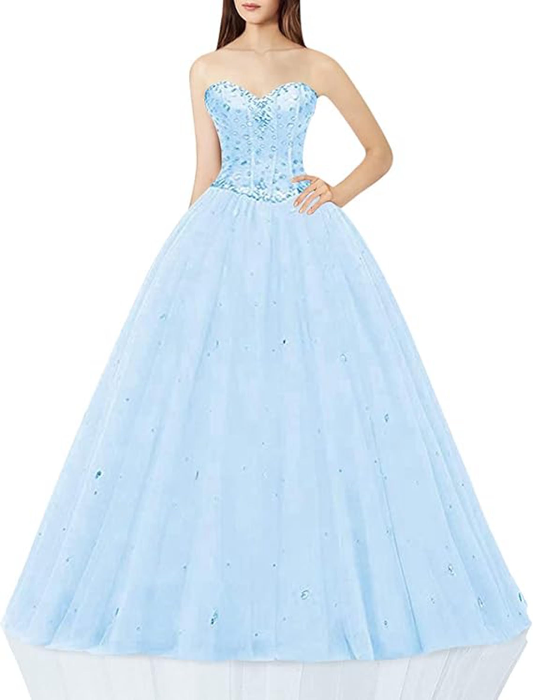 Women's Sweetheart Ball Gown Tulle Quinceanera Dresses Prom Dress