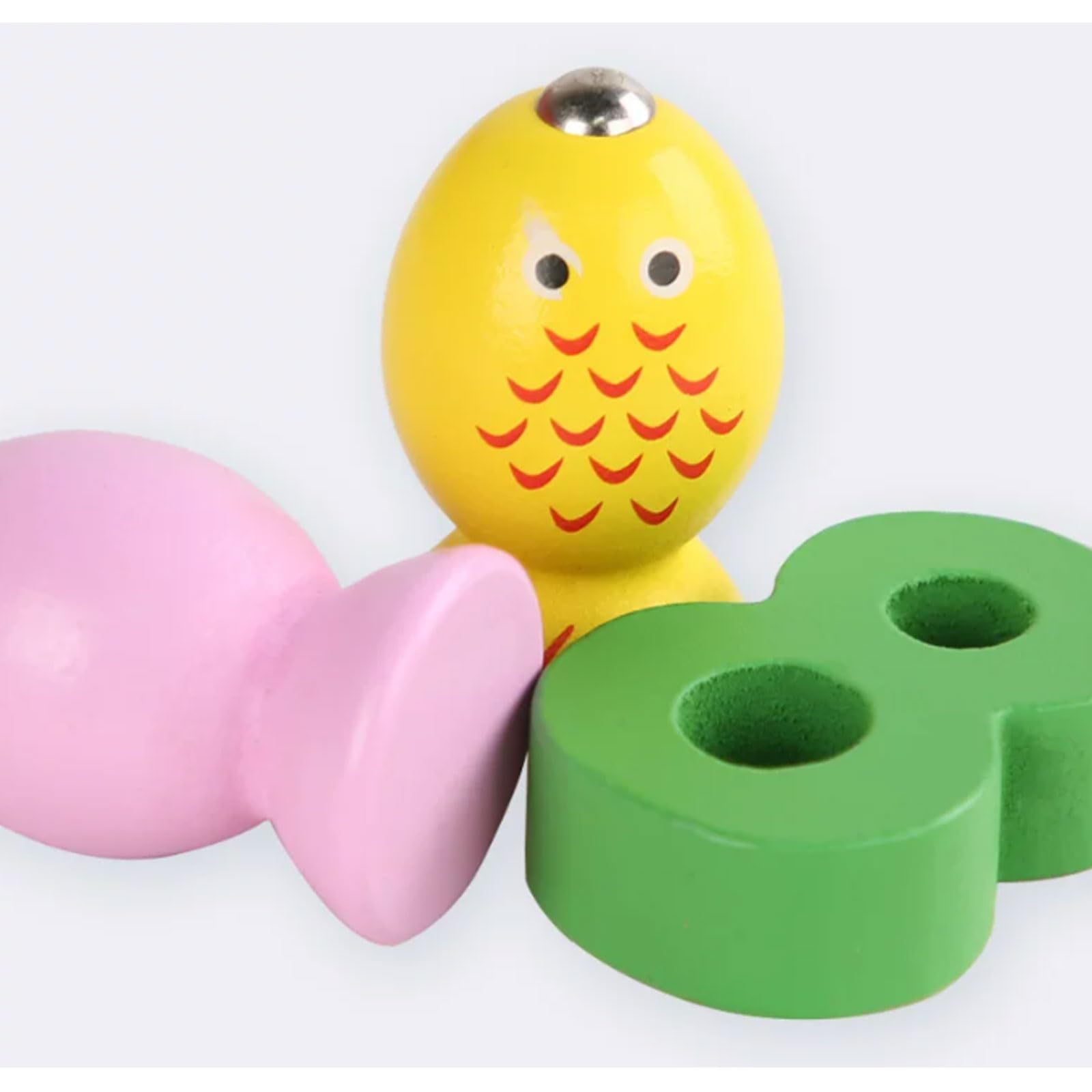 Juguete Montessori 2 en 1 de Pesca Magnética de Madera | Juguete de aprendizaje de contar, sumar y restar, tablero con forma de animal lindo oso/gato/pez, motricidad fina