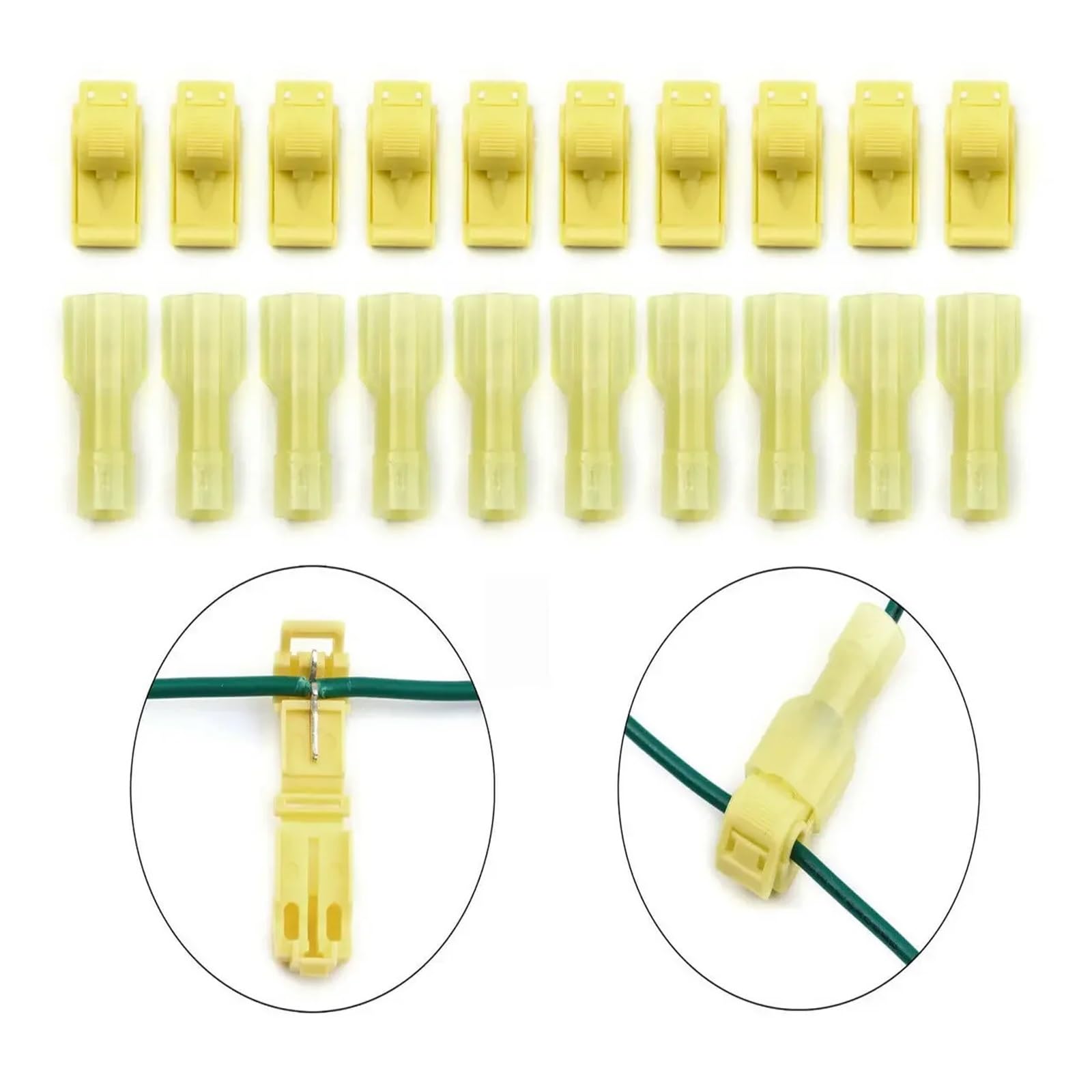 QMKADFQXF 10Pcs Quick Electrical Cable Connectors Snap Splice Lock Wire Terminals Insulated Crimp Terminal Connector