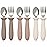 6 Pieces Toddler Utensils, Children Silverware Set with Silicone Handle, Kids Safe Spoons and Forks, Dishwasher Safe, 18/8 Stainless Steel, Food-grade SiliconeBPA Free - Tan