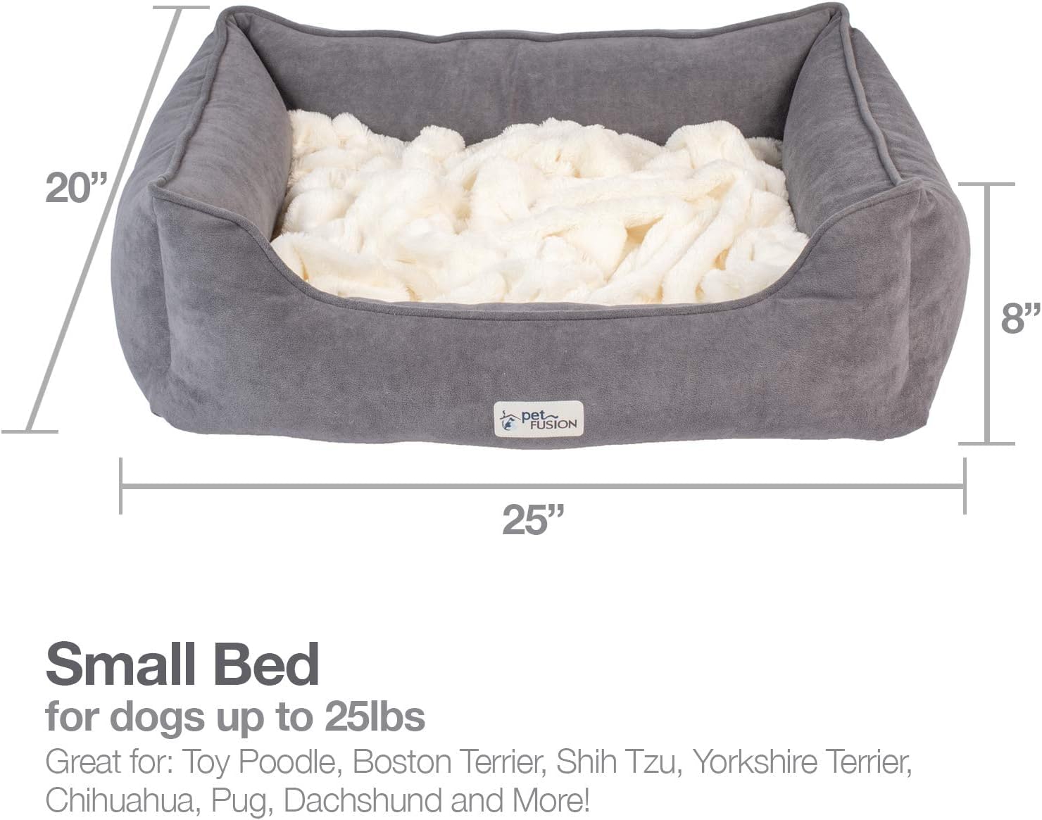 PetFusion Cama calmante para Perros y Gatos, Cama de Espuma viscoelástica antiansiedad para Perros pequeños, Gatos, Manta Suelta Que promueve madrigueras y amasamiento, pequeña (62 x 53 cm)
