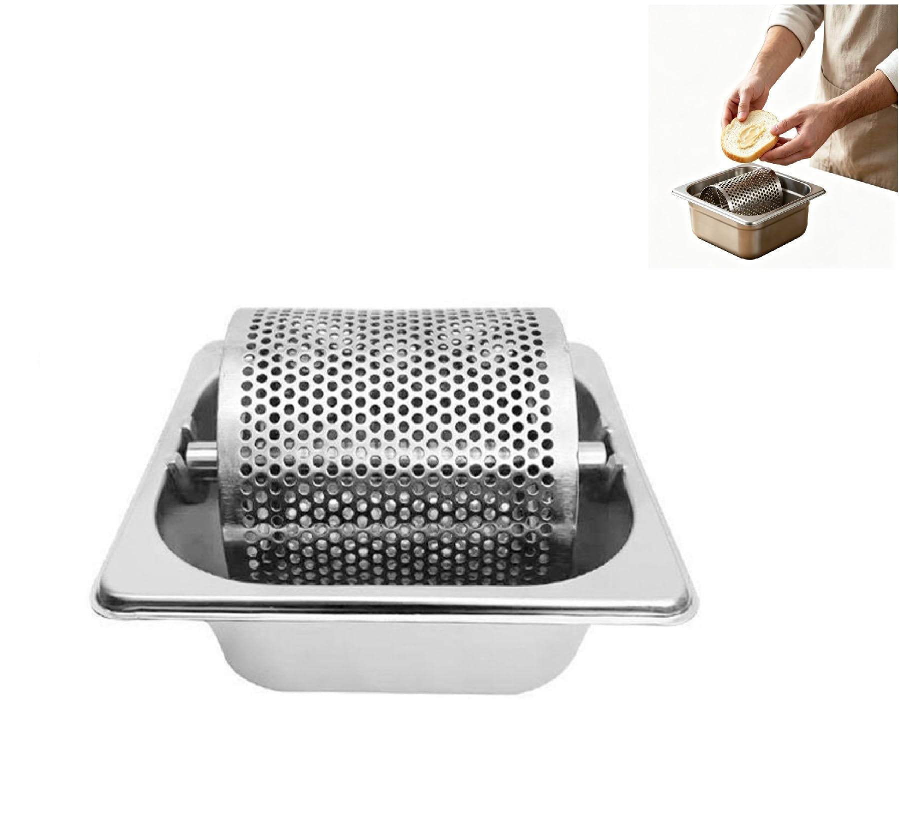 Rouleau à beurre pour griller, amovible en acier inoxydable antirouille, tambour à beurre à fusion rapide, passe au lave-vaisselle pour hot-dogs, camping et barbecue