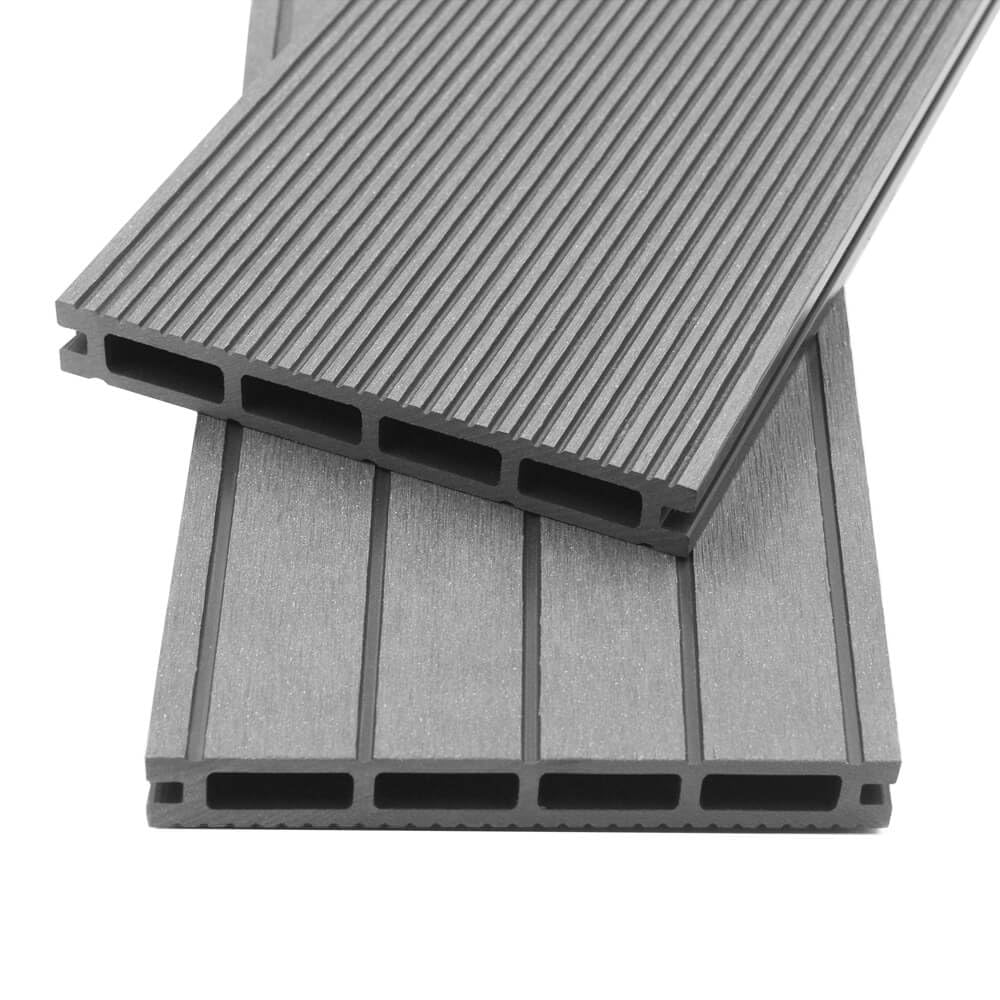 Home Deluxe - Lames de terrasse en WPC SAMANA - Gris clair, 30 m² - Sous-construction et accessoires complets inclus I Sol de terrasse Bordure de piscine Revêtement de balcon
