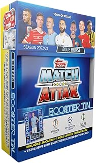 Topps Match Attax 22/23 - UEFA Champions League Football Cards | Booster Tin - Blue Burst (38 Cards, Including 2 Gold Limited Edtions)