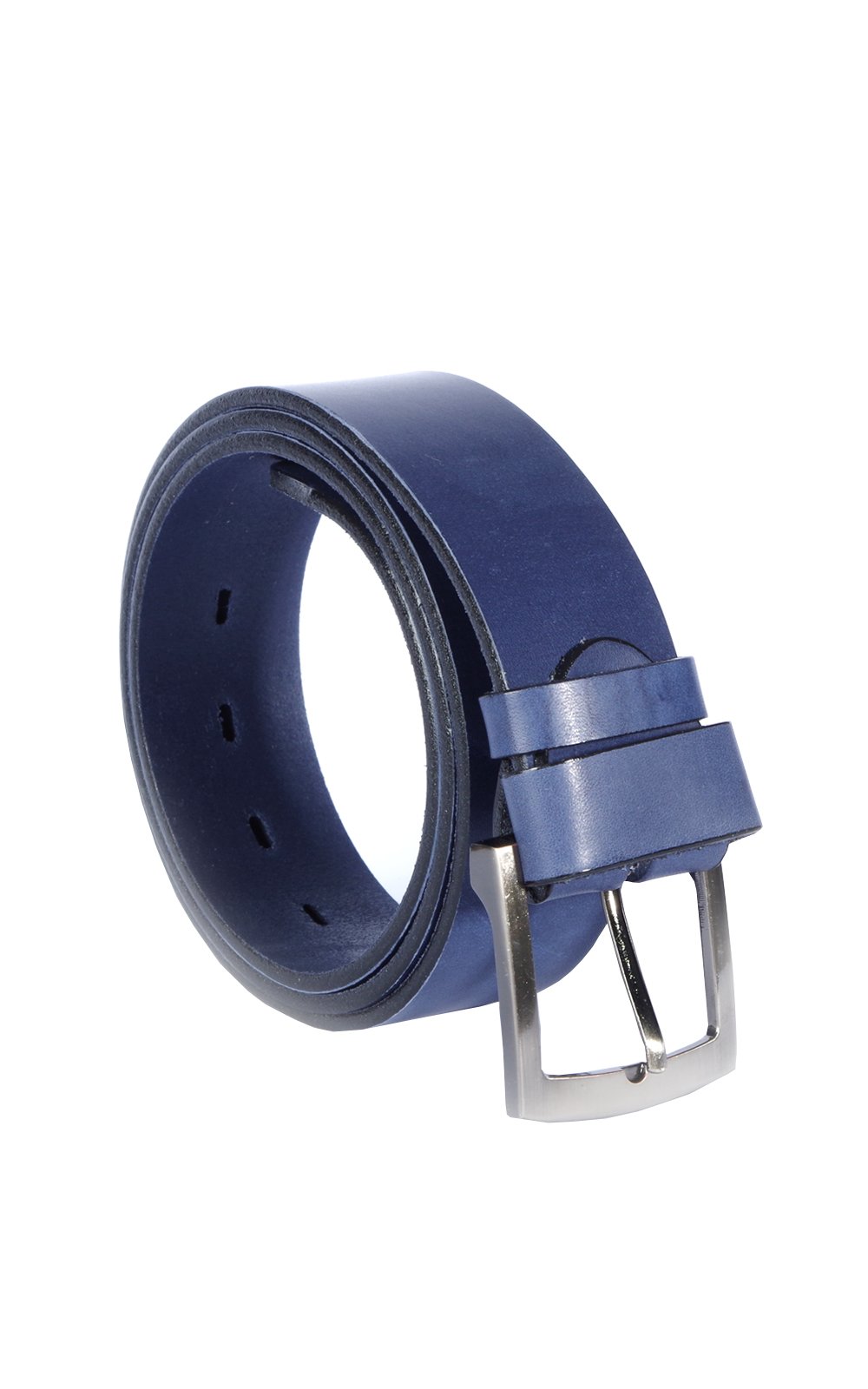 Leather Belt Men Women Unisex - Genuine Quality Vegetable Tanned Leather - Crafted in Europe – Many Colours Lengths Widths (116 - Navy Blue Width: 3.5 cm – 1.38 inch / Lenght: 110 cm - 43.3 inch)