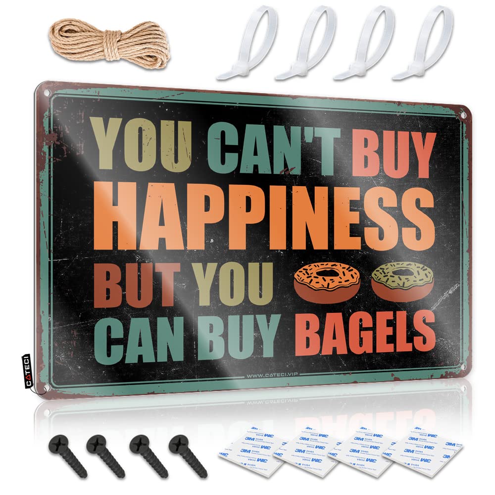 Fzfn Men's Colour Decor Ready To Hang - You Can't Buy Happiness But You Can Buy Bagels Designer For Backyard(30X40cm)