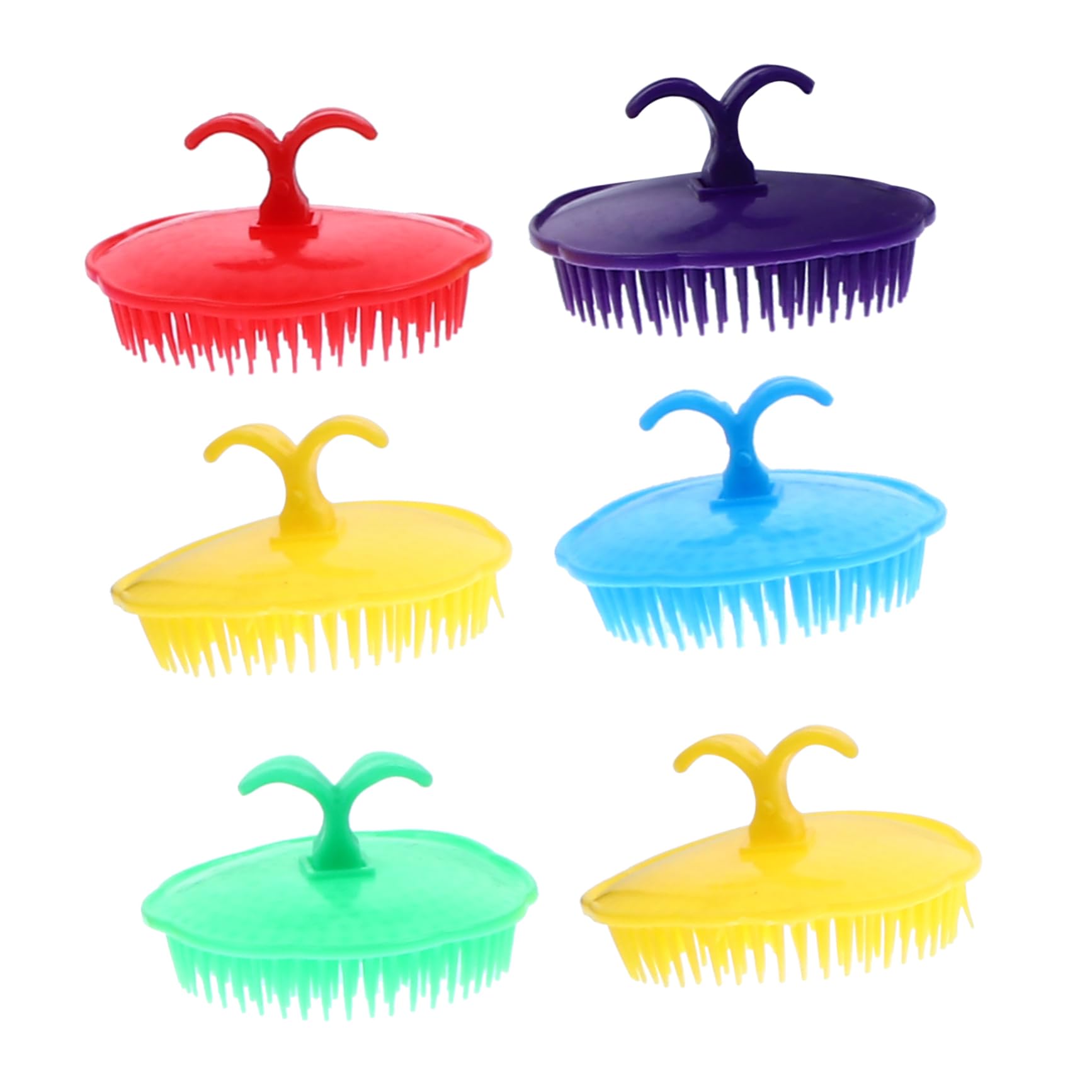 ORFOFE Cepillo Masajeador para Cuero Cabelludo y Cabello Ligero de Plástico Diseño Ergonómico, Adecuado para Lavado y Viaje, Paquete de 12 Unidades Color Aleatorio