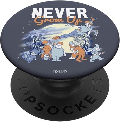Disney Peter Pan Lost Boys Never Grow Up Moonlight Portrait PopSockets - Soporte y agarre para teléfonos y tabletas, Negro