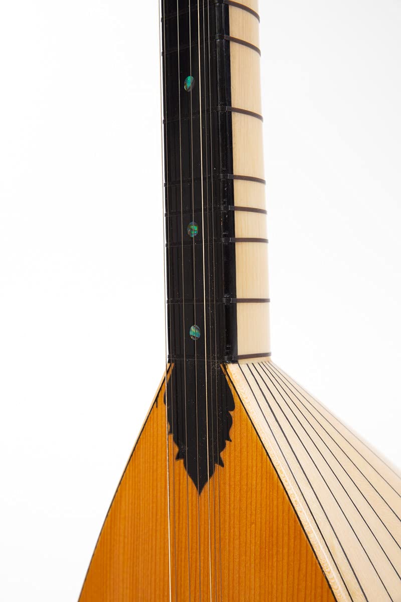 Turkish Short Neck Baglama Saz made of Maple Wood, Cedar Top, With Soft case, free Extra strings & Picks Mizrab - Image 3