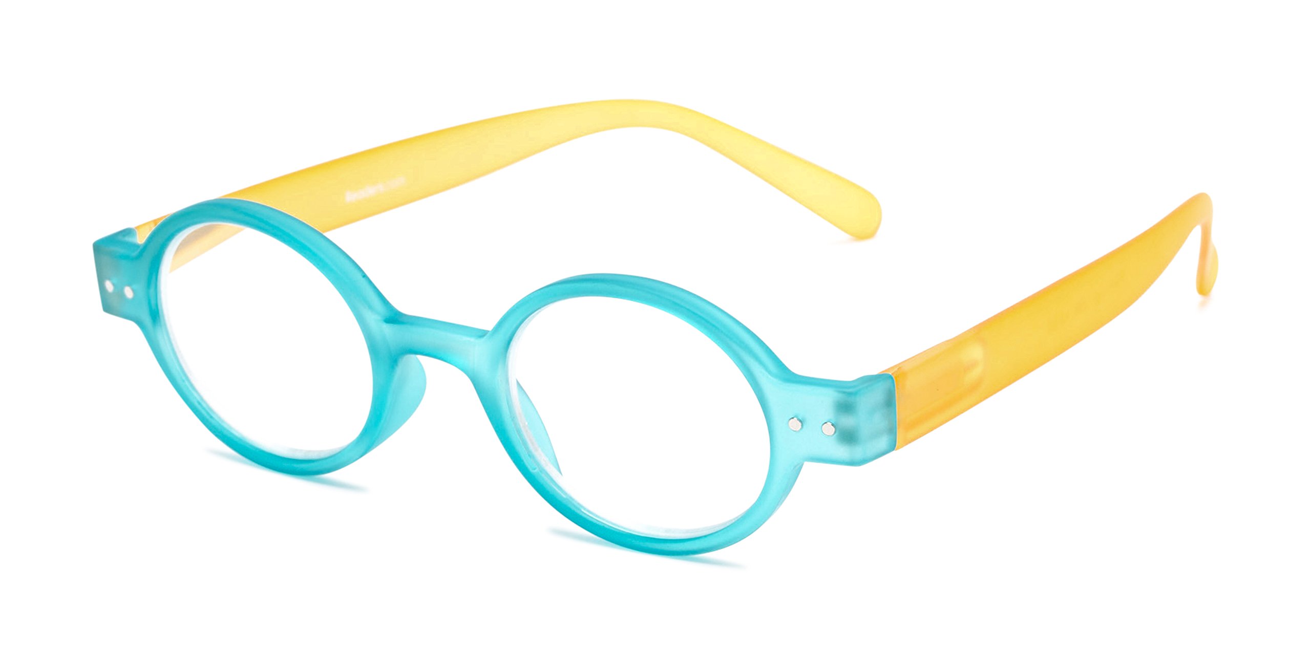 Round Reading Glasses in Blue/Yellow by Readers.com | The Flamingo | +1.75