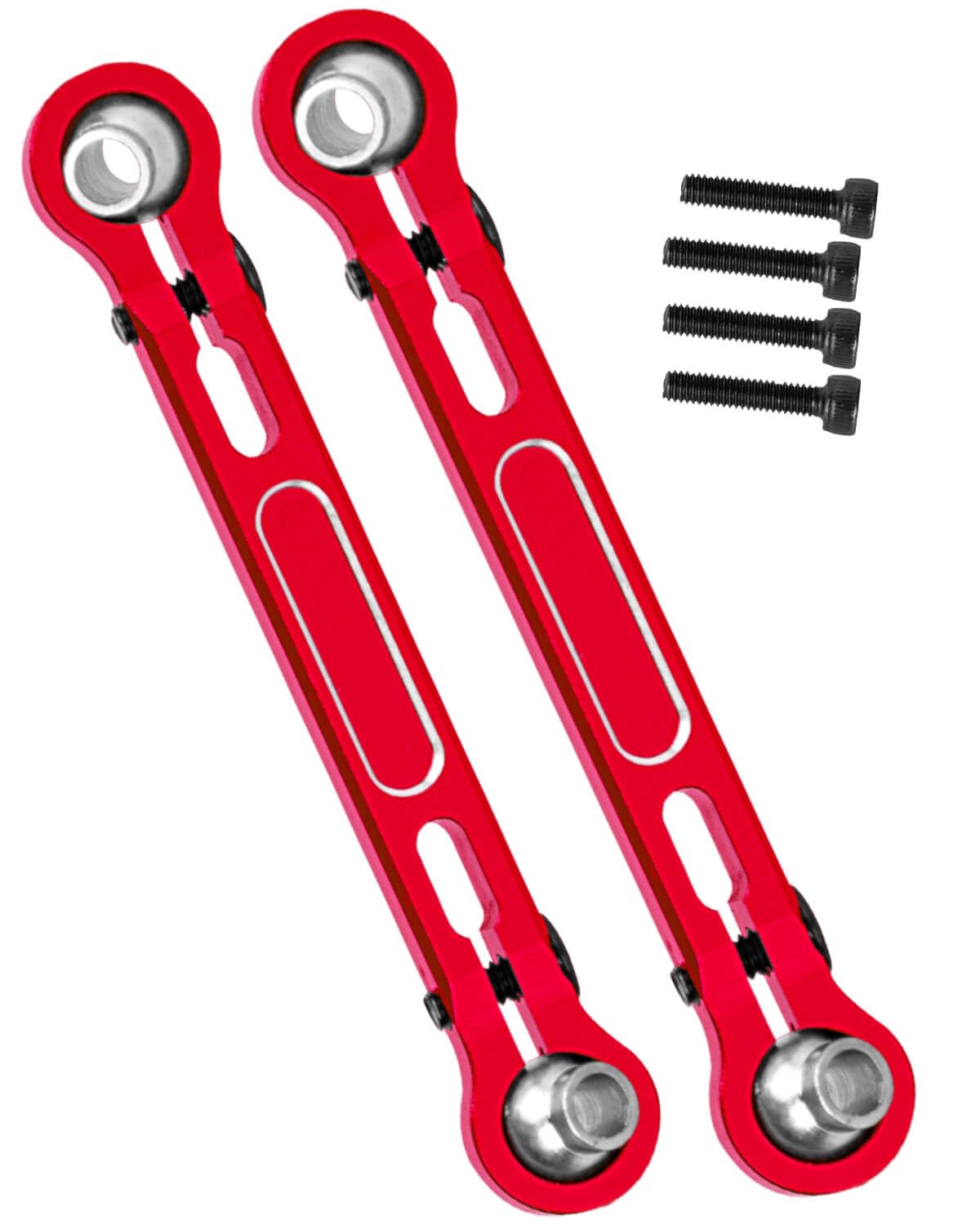 hopsupRC RC Aluminum Front Steering Links Upgrade Parts for 1/18 Granite GROM MEGA 380 Brushed 4X4 Monster Truck(Red)