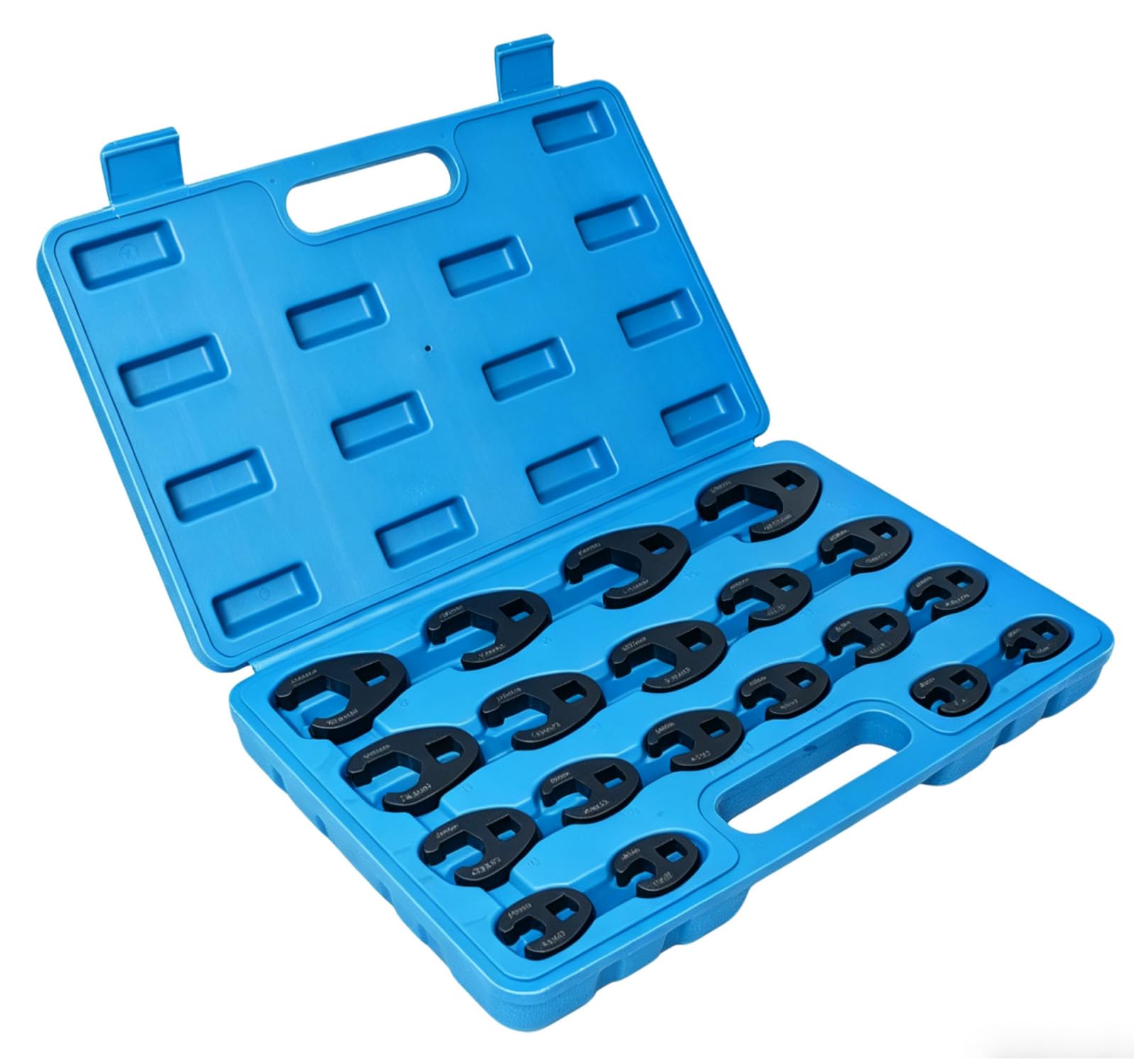 19 Pcs Juego de Llaves, Llaves de Pata de Gallo de Acero CR-MO, Métricas de 8 a 32 mm, Juego de Llaves Combinadas Crowfoot 1/2" y 3/8" Accionamiento, Llave para Tuercas Abocinadas