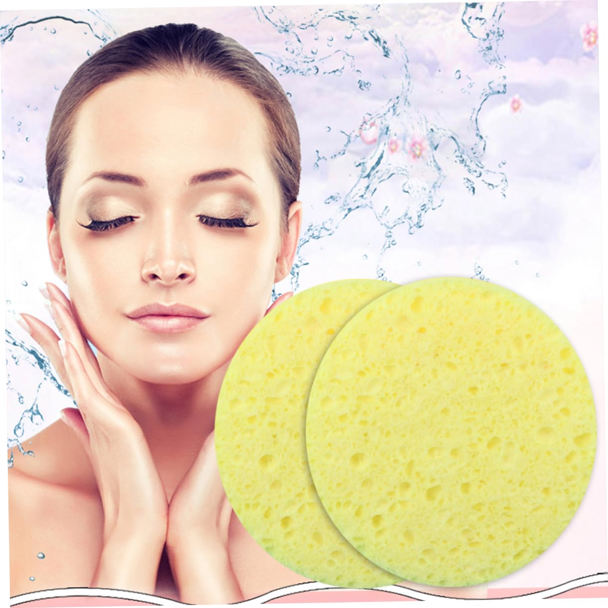 Healvian 36pezzi Spugne Naturali Spesse Per Lavaggio Viso Puff Cosmetico Per Pulizia e Rimozione Makeup Strumenti Per La Della Confezione Con Sacchetto Trasparente Opp