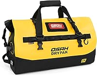 Vista 17 de Bolsa de lona impermeable 25L/40L/60L – Bolsa trasera de motocicleta resistente, bolsa seca enrollable para viajes, camping, canotaje, kayak