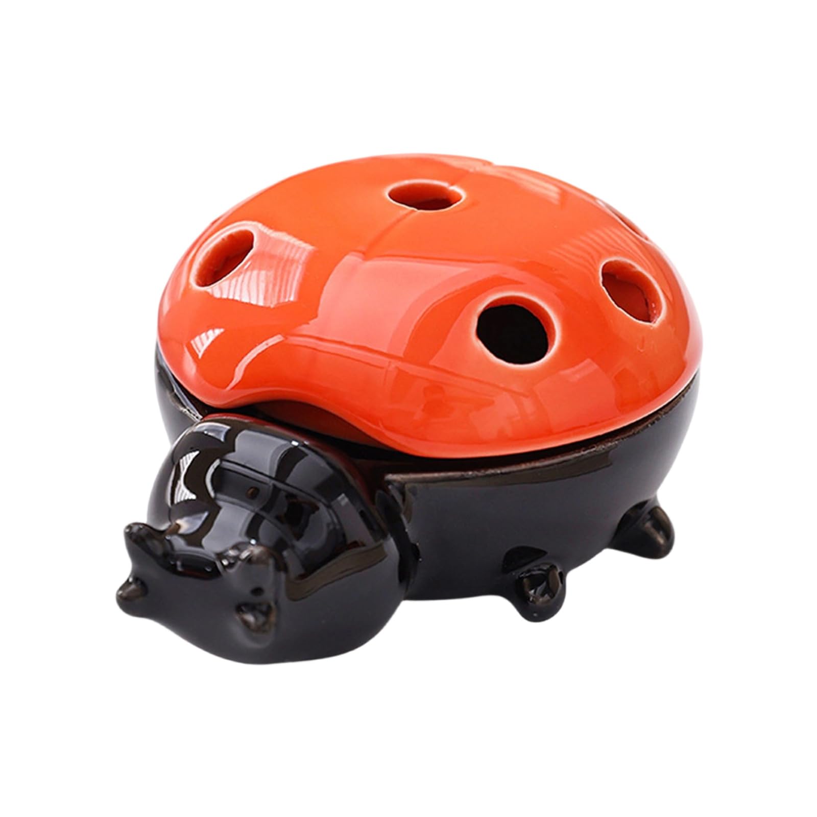 Artistic Ladybirds Shape Ceramic Ashtray with Lid for Ashes Spread and Desktop Decoration Home Ornament Decorative Ashtray