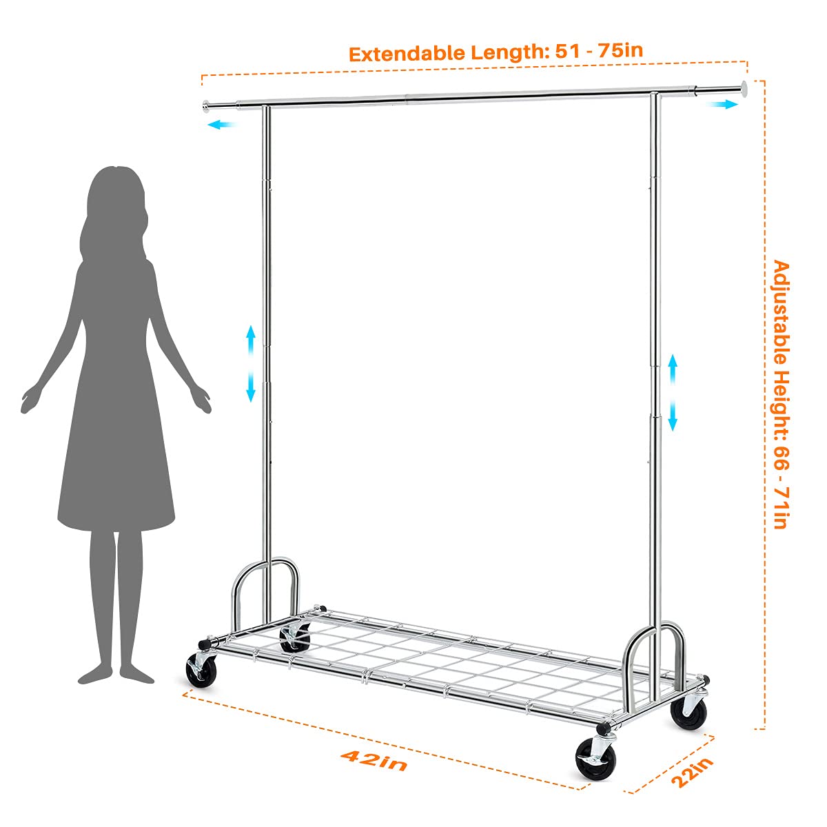 HOKEEPER Clothing Garment Rack with Shelves Capacity 4...B082V56R78