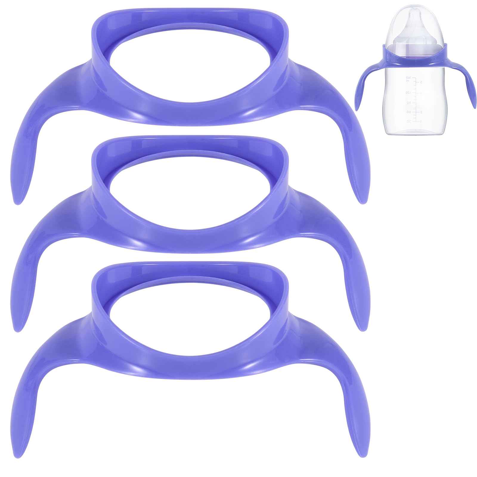 3pcs Handles for Lansinoh Baby Bottles, Removable Anti-Colic Breastfeeding Bottle Holder Easy-Grip Replacement Handle Accessories for Newborn 5oz/8oz