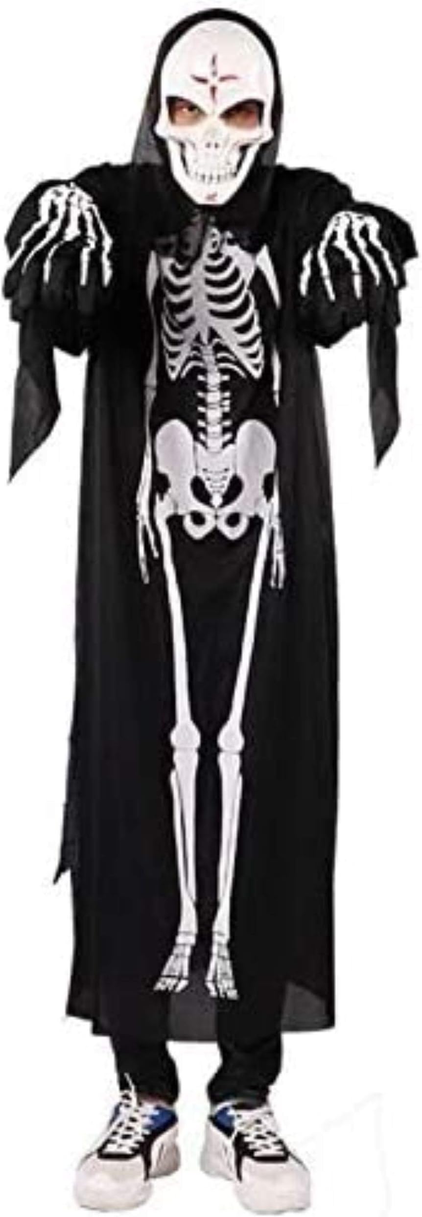Halloween Black cape with Hooded Cape - Adult/Kids Unisex Halloween Cape Costume – Halloween Cosplay Costume (Large)