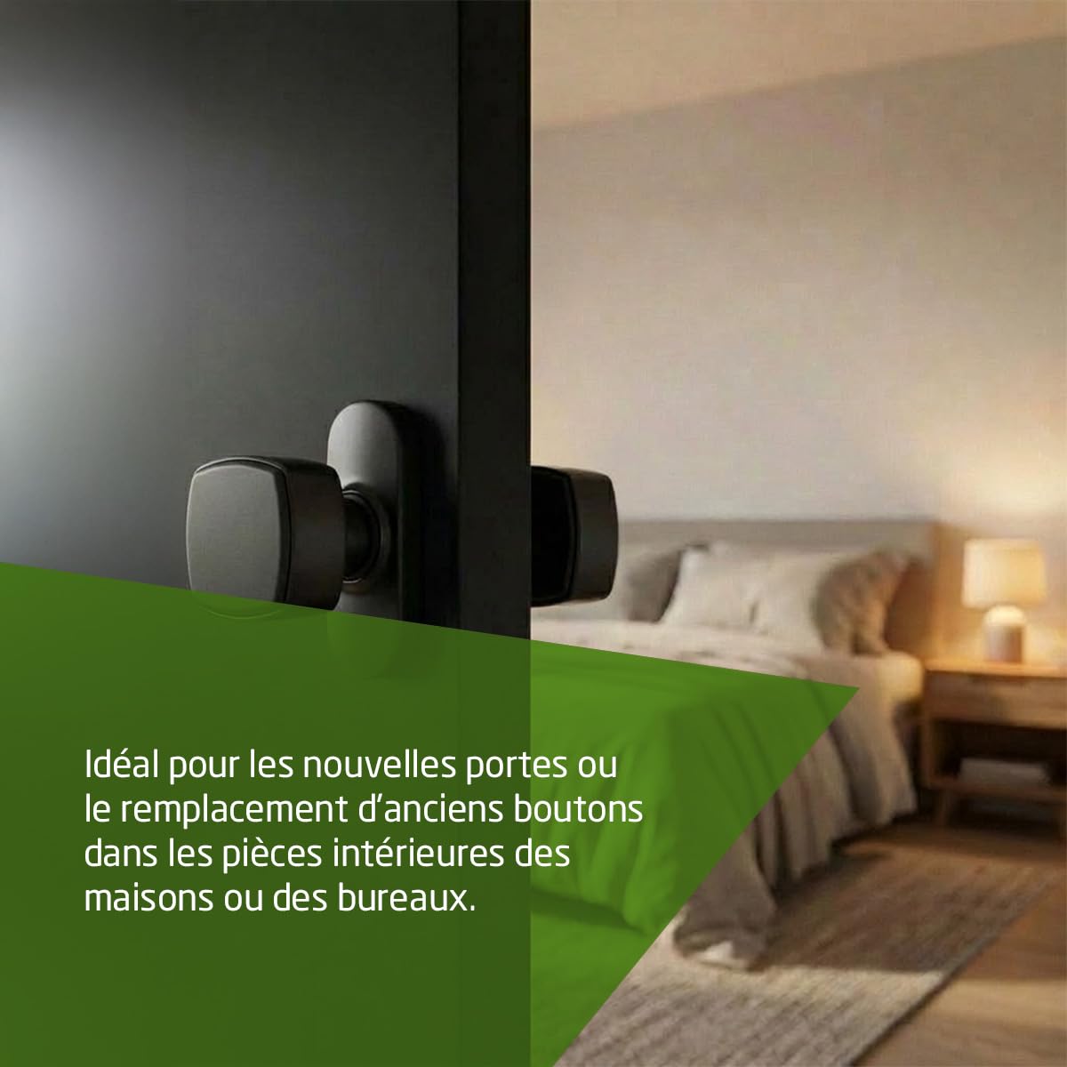 Amig - Bouton de Porte Carré en Aluminium - Robuste et Élégant pour Intérieur - Installation Facile - Idéal pour Maison et Bureau, Noir - 81x31 mm - Aluminium