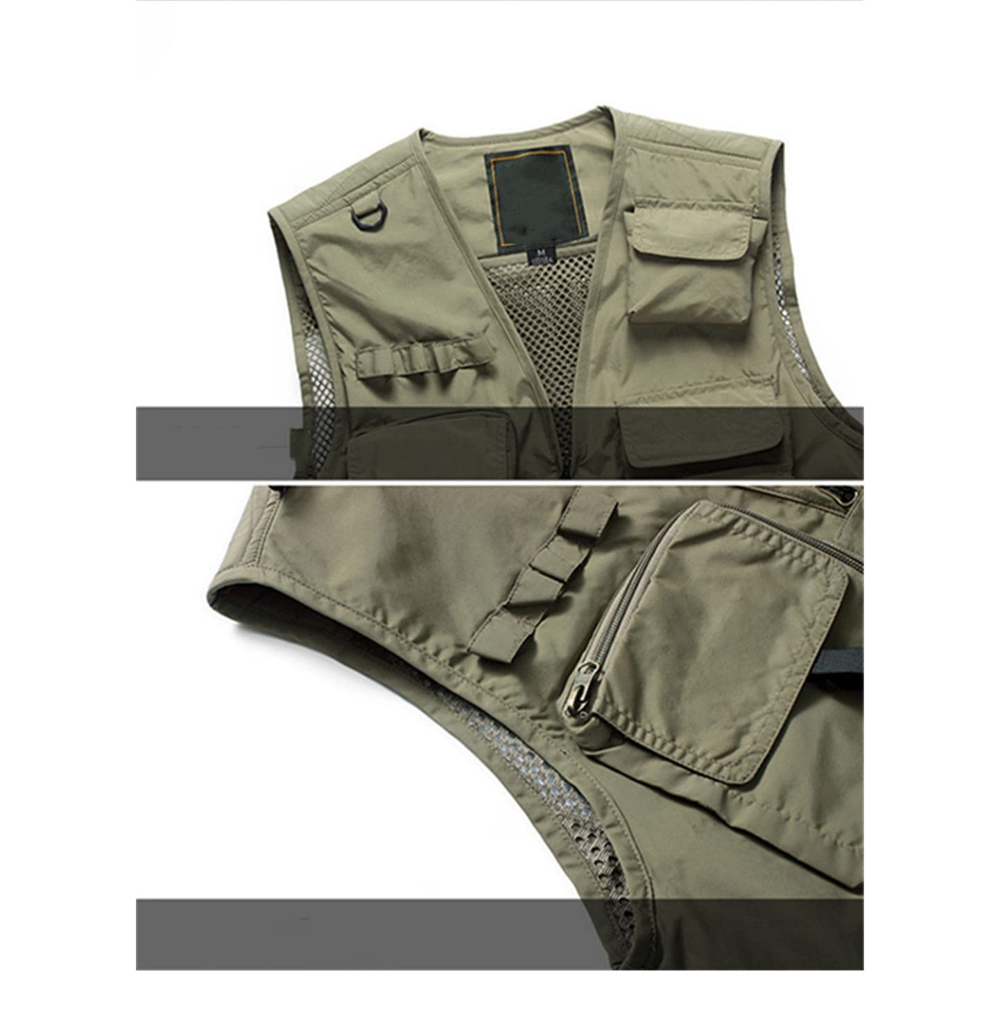 Uomini Escursionismo Senza Maniche Giacca, Outdoor Multi-Tasche Sottile Maglia Militare, Quick Dry Fotografo Pesca Gilet