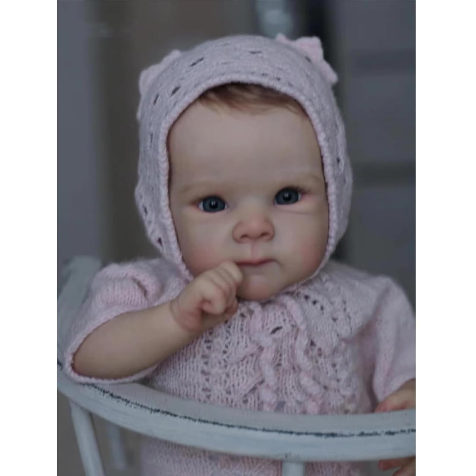 50 cm (20 Zoll) Lebensechte Reborn Babypuppe, Neugeborenen-Puppe mit weichem Baumwollkörper, handgewurzelte Haar Realistische Säuglingspuppe, Spielzeug Geschenk für Mädchen