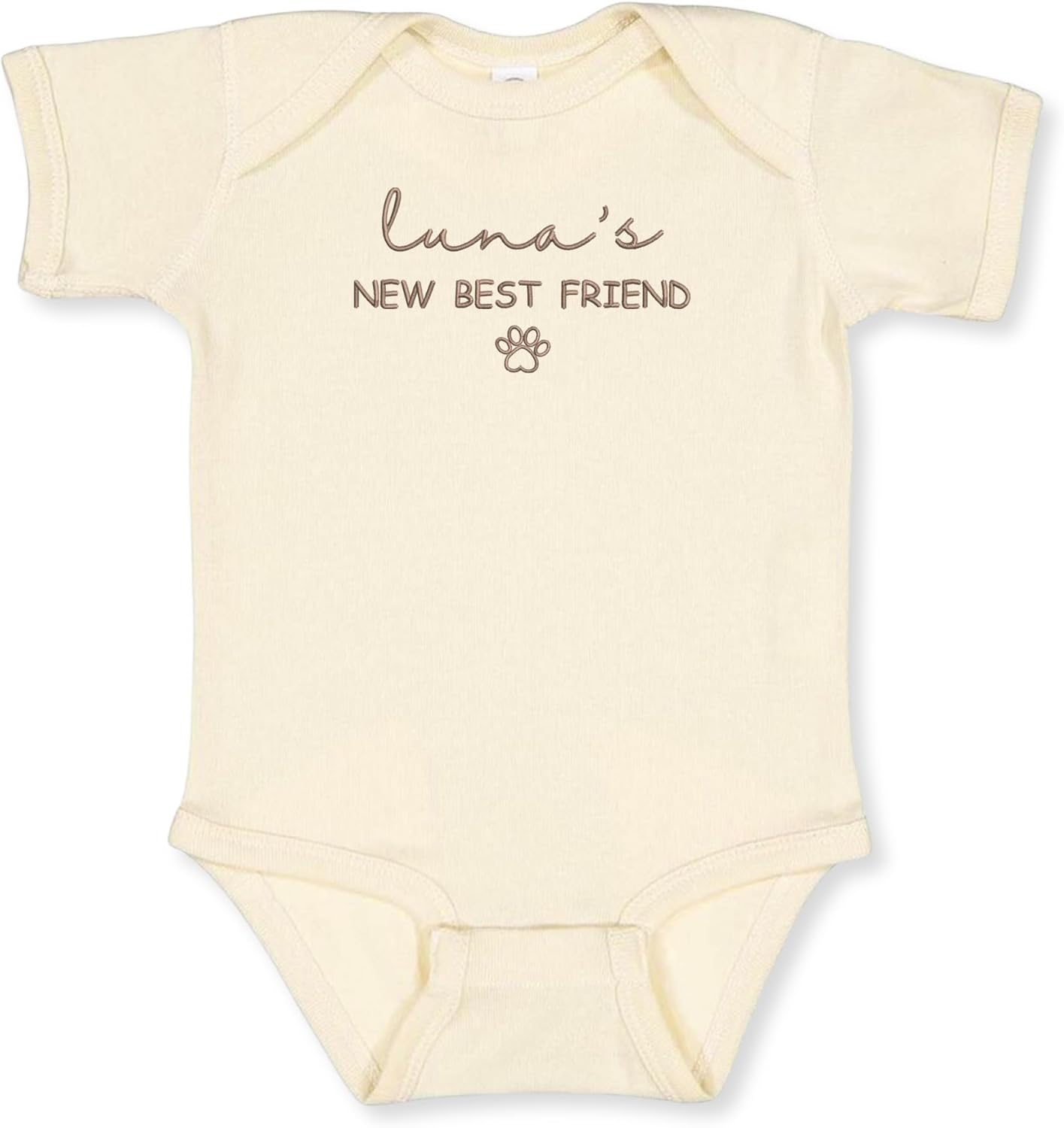 COUPLEHOODIES Personalized Baby Onesie Bodysuit – Custom Embroidery Gift for Pregnancy Reveal Baby Shower or First Grandchild