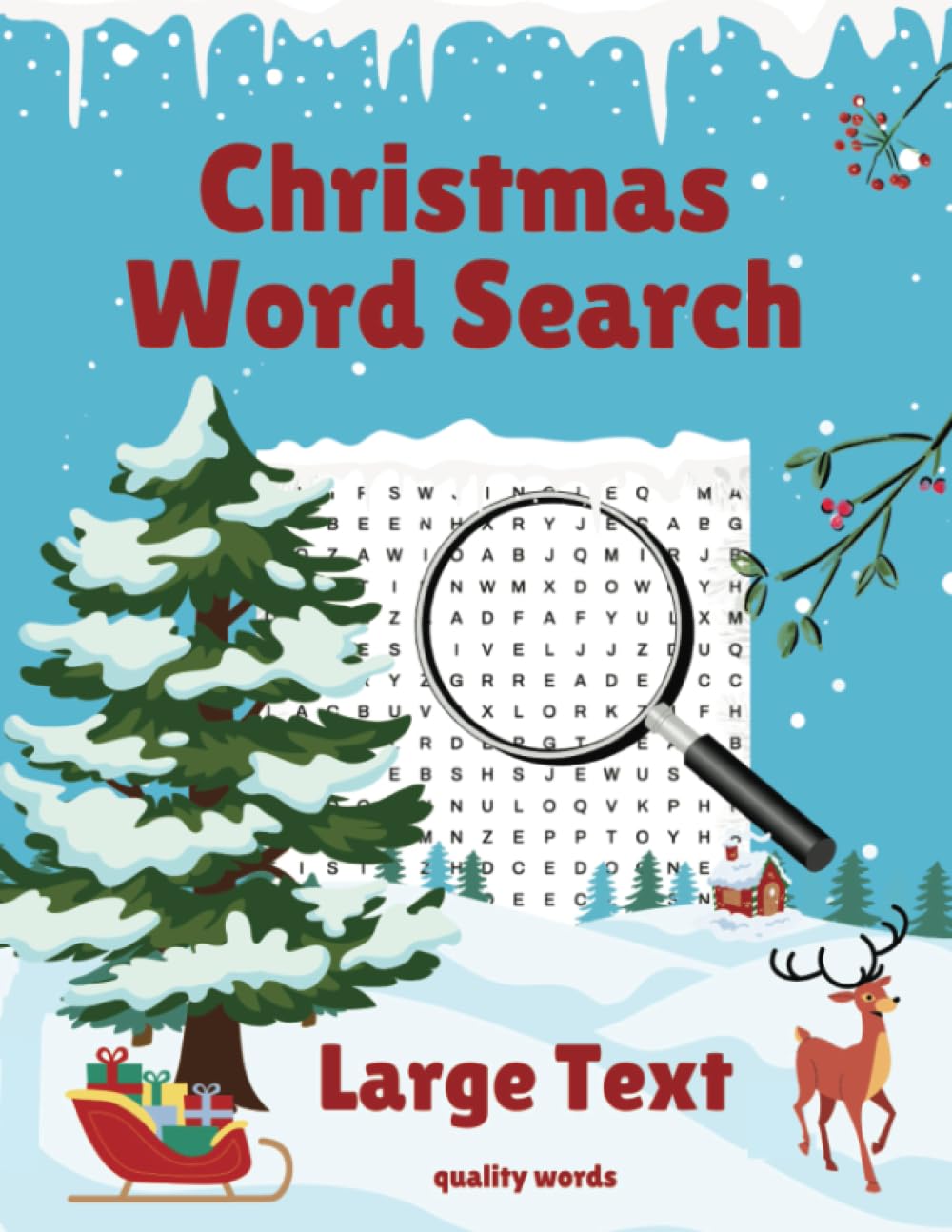 Christmas Word Search Puzzle Book Large Text - Cozy Christian Holiday Puzzle for Adults for Winter Fun