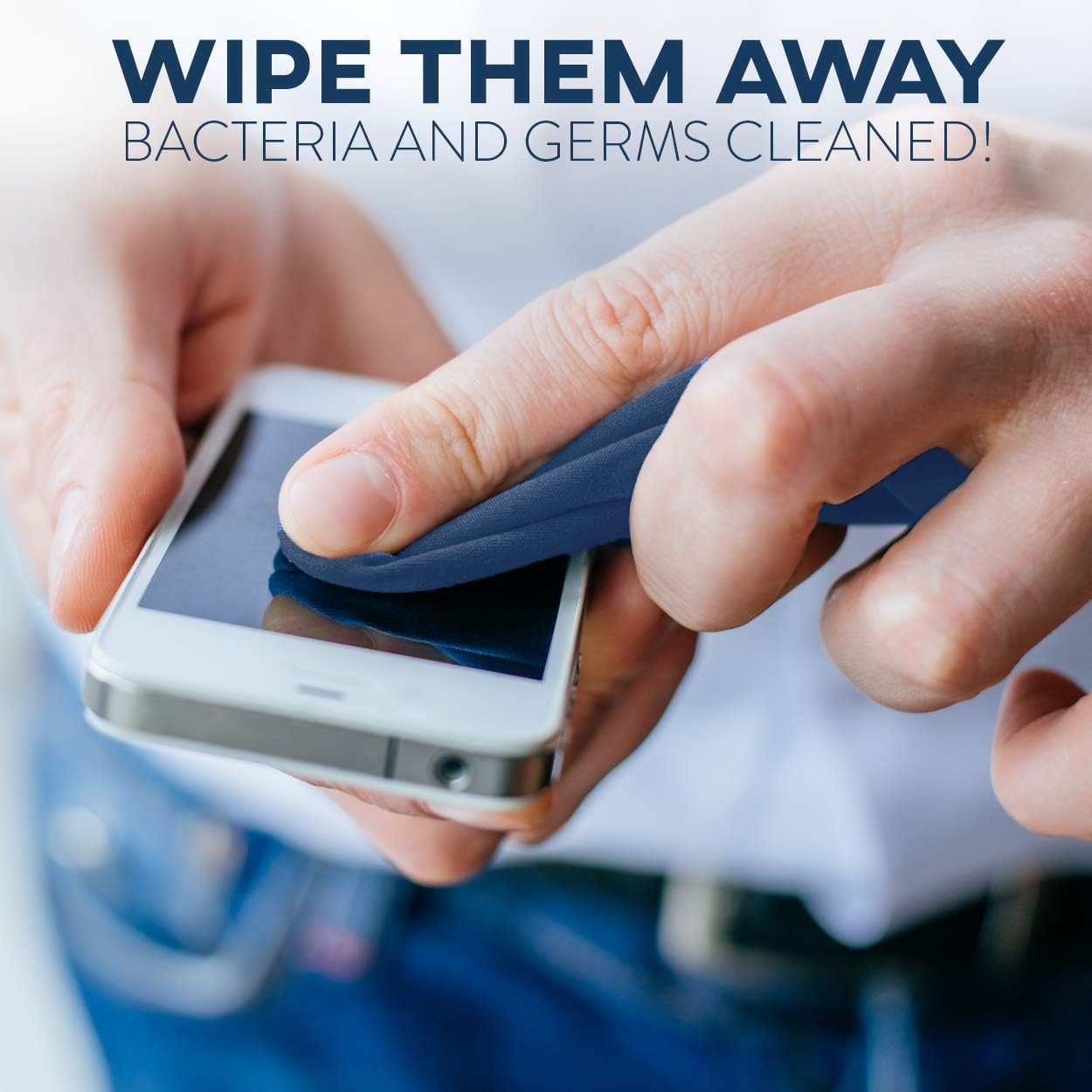 Care Touch Microfiber Cleaning Cloths, 6 Pack - Cleans Glasses, Lenses, Phones, Screens, Other Delicate Surfaces - Large Lint Free Microfiber Cloths - 6"x7" (Navy Blue) : Health & Household