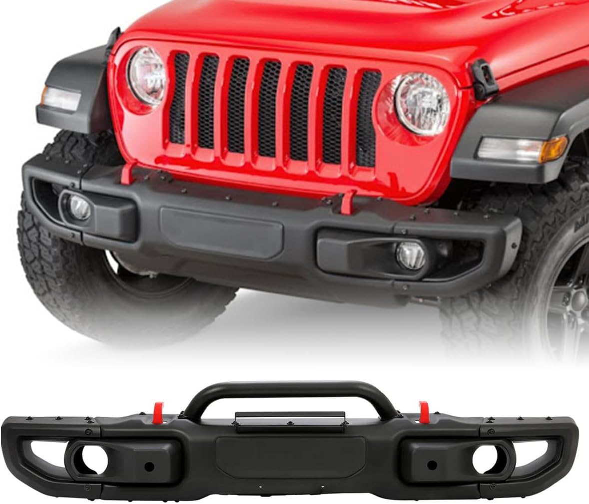 Front Bumper Compatible with Wrangler JL 2018-2024 10th Anniversary Style jl Front Bumper Replacement 2 and 4 Door Models
